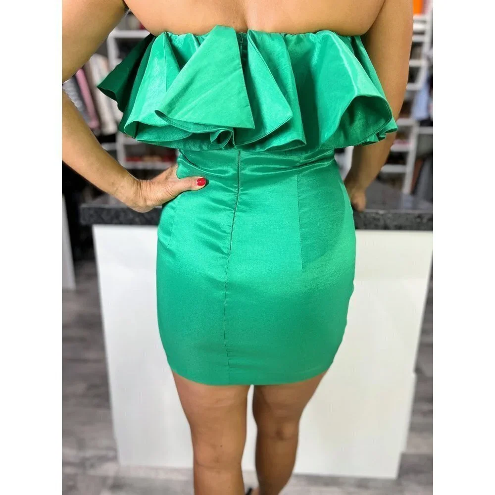 NWT Bardot Lulu Bright Green Strapless Mini Dress $119 - Picture 9 of 13